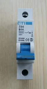 CTI ZB Series 6A MCB Breaker Type B 6KA Din Rail Mount B06 BSEN60898 - Picture 1 of 2