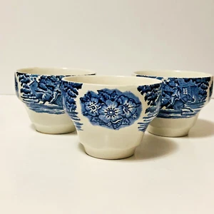 Liberty Blue Flat Cup Old North Church/Paul Revere Set of 3 England - Picture 1 of 7