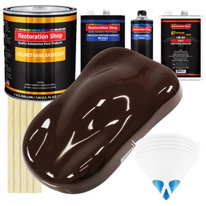 Dark Brown Gallon URETHANE BASECOAT CLEARCOAT Car Auto Paint FAST Kit - Picture 1 of 5