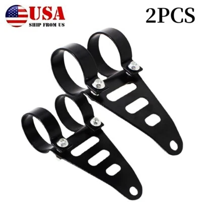 2×Motorcycle Front Fork Headlamp Bracket Part Headlight Bracket Mount Clamp US - Image 1 of 4