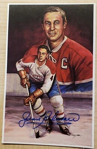 Beliveau, Jean signiert auf 1992 Hockey Hall of Fame Legends of Hockey Karte #46 - Bild 1 von 2