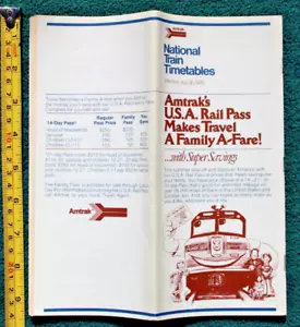 1978 Intercity Railway Train Routes Amtrak Railroad Timetable Passenger Schedule - Picture 1 of 5