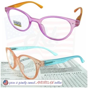 +125 bis +300 DAMEN TRANSLUZENTE runde Lesebrille Lesebrille HELLE LUSTIGE FARBEN - Bild 1 von 21