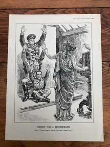 1940 cartoon print - design for a photograph ( peace )  - Picture 1 of 1