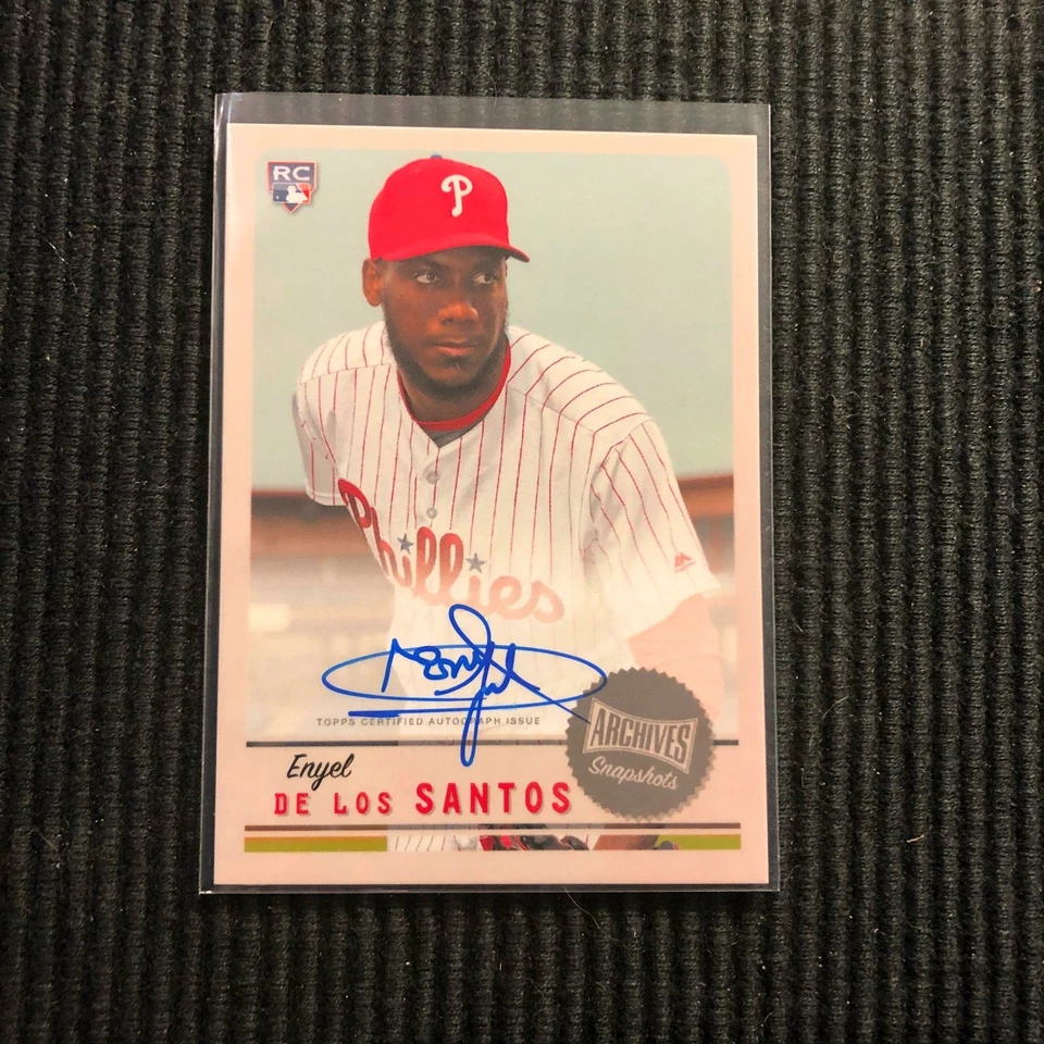 2019 TOPPS SNAPSHOTS ENYEL DE LOS SANTOS *ROOKIE CERTIFIED AUTO*  PHILLIES - Image 1 of 1