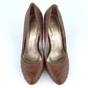 Zapatos de tacón de cuero marrón M&CO Spot On Reino Unido talla 6 cancha - Imagen 1 de 12