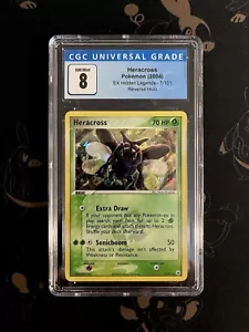 CGC 8 Heracross 7/101 EX Hidden Legends 2004 Reverse Holo Rare Pokemon - Bild 1 von 2