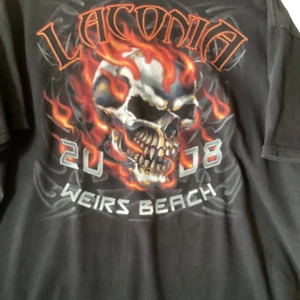 Laconia Weirs Beach 2008 Dbl Skeleton Double Sided Graphic Tee Size XL - Picture 1 of 6
