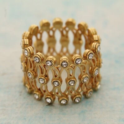 0.75 Ct Round Cut Simulated Diamond Fancy Ring Size 8 In 14K Yellow Gold Plated - Image 1 of 4