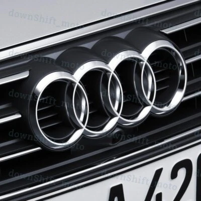 For Audi Rings Chrome Grill Front Hood A1 A3 A4 S4 A5 S5 A6 S6 SQ7 Badge Emblem - Image 1 of 4