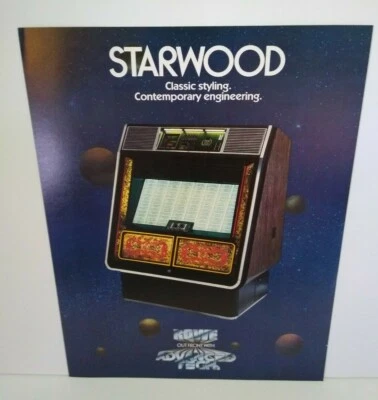 Rowe Starwood Jukebox FLYER Original Phonograph Music Paper Artwork Sales Sheet - Image 1 of 3
