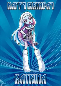 TARJETA DE FELICITACIÓN PERSONALIZADA MONSTER HIGH ABBEY CUMPLEAÑOS BOMINABLE CUALQUIER OCASIÓN - Imagen 1 de 1