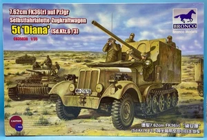 BRONCO 1/35 CB35038 7.62cm FK36(r)auf PzJgr Selbstfahrlafette Zugkraft 5t Diana - Bild 1 von 2