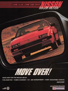 Oldtimer Printanzeige Nissan 300 ZX Major Motion Move Over 1985! Red Come Alive - Bild 1 von 2