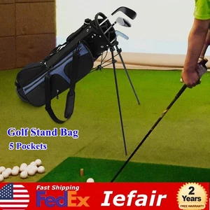 Borsa supporto golf con 3 divisori 5 tasche sacche per mazze da golf leggere - Foto 1 di 17