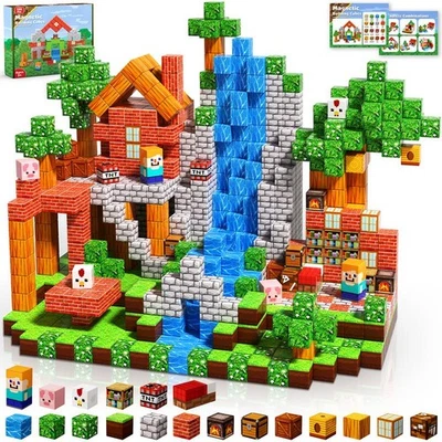 100 Pcs Magnetic Blocks Magnetic Building Blocks Magnet Cube Toys Stacking,Build - Image 1 of 4