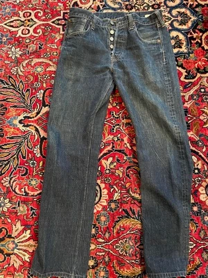 Jeans de mezclilla con ribete japonés caña de azúcar piernas rectas talla 30x29 Foto 1 de 3