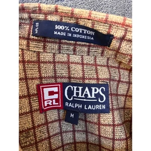 Chaps Ralph Lauren Herren ~ M French Cuff Granat/Gold Kariert L/S Button Down Hemd - Bild 1 von 13