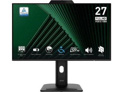 MSI PRO MP272PMG, 27-inch IPS 1920 x 1080 (FHD) Computer Monitor, 120Hz, Webcam, - Image 1 of 4