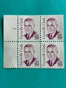 US Stamps SC# 1867d Grenville Clark 39c PB MNH 1985 - Picture 1 of 1