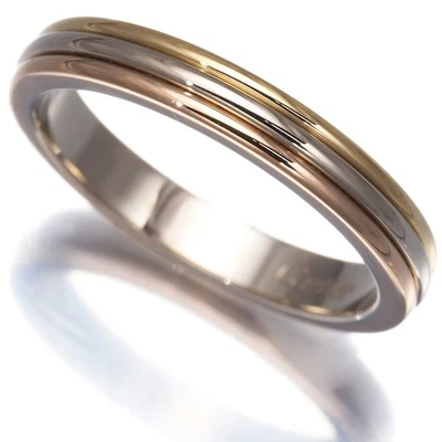 Auth Cartier Ring Vendome Louis Cartier 3color EU49 18K YG/WG/RG  - Image 1 of 4