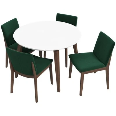 Huxley Modern Solid Wood Walnut Kitchen & Dining Room Table and Chairs for 4 - Image 1 of 4