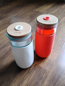 2x Ello Tumbler Bottle with Lid, No Straw BPA Free 18oz/532ml Glass Silicone... - Picture 1 of 8