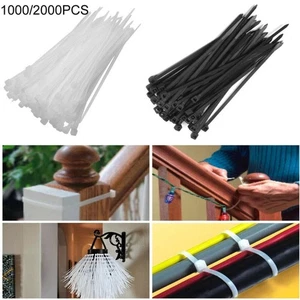 1000/2000Pcs 60/80MM Cable Tie Self-locking Nylon Wire Wrap Zip for Arrange Wire - Foto 1 di 21