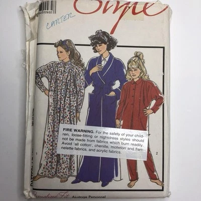 Style Uncut Girls Pyjamas Robe Sewing Pattern Size 7 - 8 - 10 Pj's Nightgown - Image 1 of 4