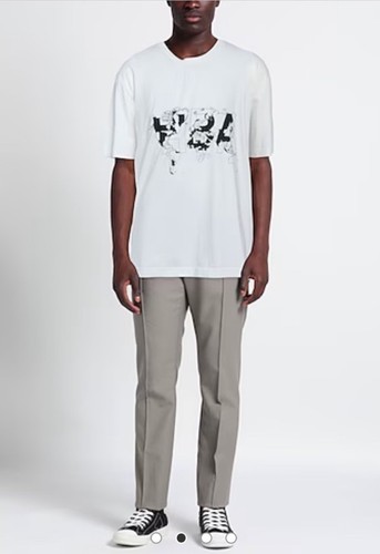 HBA (HOOD BY AIR) T shirt maglietta manica corta bianca HBA Hood By Air Made in Italy taglia large