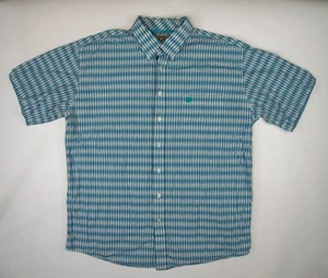 Cinch Turqoise Plaid Short Sleeve Button Down Men's Size XL - Picture 1 of 2