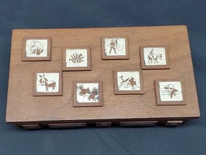 Vintage MCM Rosenholz Holz Schmuck Schmuckschatulle Sterlingsilber Intarsien - Bild 1 von 12