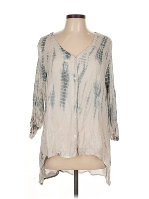 Grace Elements Women Gray 3/4 Sleeve Blouse L - Image 1 of 4