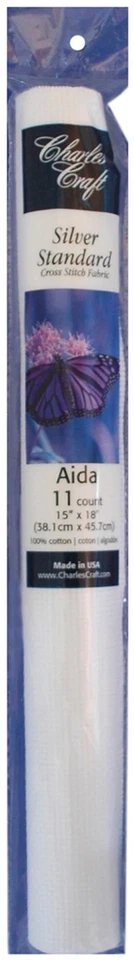 DMC TC8136-6750 Silver Label Aida 11 Count 15"X18" Soft Tube-White - Image 1 of 1