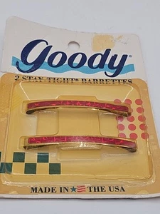 Vintage 2 Goody #6942 Stay Tight Clasp Clip Barrette per capelli 2,5” Red Prism NUOVO 1989 - Foto 1 di 6