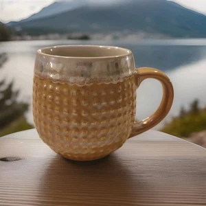 Keramiktasse Hobnail Style Design Textur irisierende Glasur Top Zustand - Bild 1 von 3