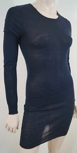 JOSEPH Women's Midnight Blue Semi Sheer Long Sleeve Short Mini Jumper Dress Sz:S - Picture 1 of 5