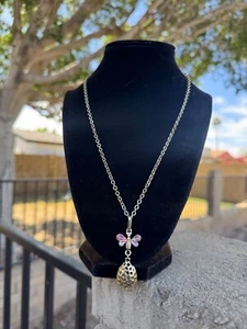 Mary Kay "You Can Do It" goldfarben rosa Schmuck Biene Halskette Top Zustand - Bild 1 von 4