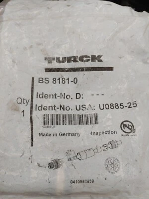 TURCK BS 8181-0 FIELD WIREABLE CONNECTOR - Image 1 of 3