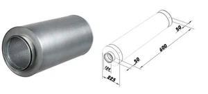 Rohrschalldämpfer Telefonieschalldämpfer für Lüftungsanlagen Ø125mm/600mm 5315 - Bild 1 von 5