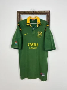 Vintage 90's Nike South Africa Rugby Union Jersey Mens Green Trikot Rare Size XL - Picture 1 of 14