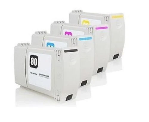 4 x Tinte für HP DesignJet 1050C 1055 CN wie Nr. 80 C4871A C4846A C4847A C4848A - Bild 1 von 1