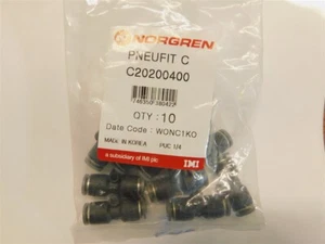 10 Norgren Pneufit C C20200400 1/4" Straight Union Quick Connect Fittings - Picture 1 of 2