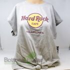 Hard Rock Classic Women's Philadelphia Logo Front Knotted Tie-Up Tee Grey (XL)