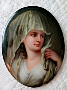 Angelica Kauffman Vestalin Jungfrau handbemalt deutsch oval Porzellan - Bild 1 von 4