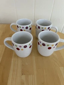Pampered Chef Multi Dots Keramik Kaffee SET 4 Tassen/Tassen einfache Ergänzungen - Bild 1 von 6