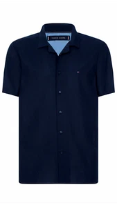 Camisa Tommy Hilfiger Hawaiana Algodón Popelina Calce Regular Desierto Azul Cielo - Imagen 1 de 2
