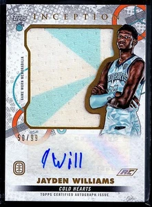 2022-23 Topps Inception Overtime Elite Jumbo Relic Auto #IARCJW1 Jayden William - Imagen 1 de 3