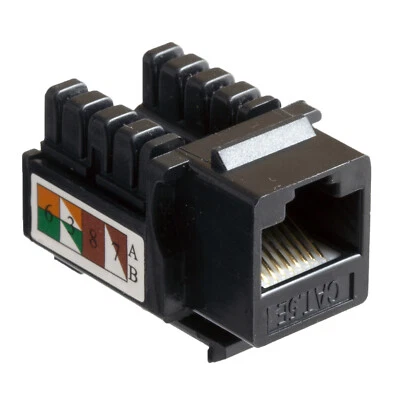  10- RJ45 Cat5e Cat-5e 110 Punch Keystone Jack Negro ¡VENDEDOR DE EE. UU.! Envío gratis Foto 1 de 4