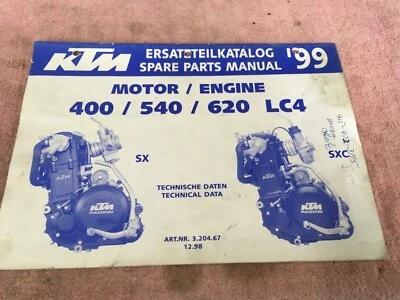KTM 400 540 620 LC4 1999 manual de piezas de motor de fábrica OEM vintage Ahrma MX Calvmx Foto 1 de 4